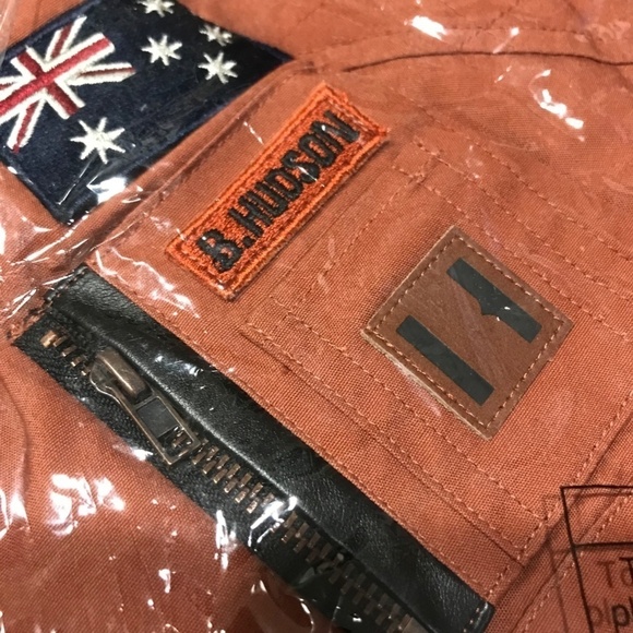Beau Hudson Jacket Kid 5 Orange Outback Bomber Aviation Winter Snow School Retro - Picture 7 of 10
